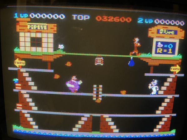 Popeye on a trinitron. The level is very blocky