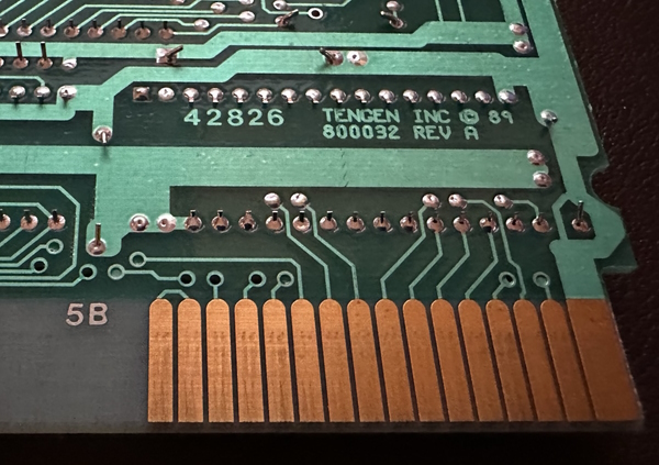 Tengen cartridge pinout showing connected pins