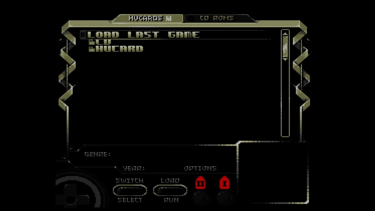 Image of menu showing scanlines