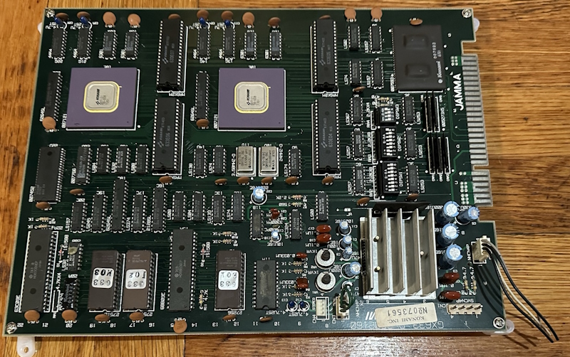 Konami Contra motherboard on the floor