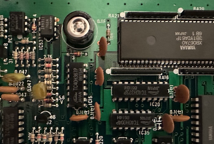 Electone ME-50 circuit board with capacitor repalced