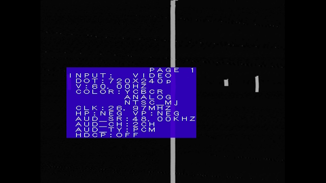 Framemeister status on top of a pong console. The frequency is 60Hz