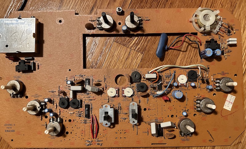 Cardboardy PCB, with components