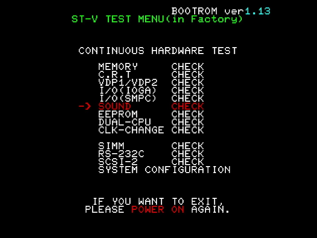 ST-V TEST MENU (In Factory)