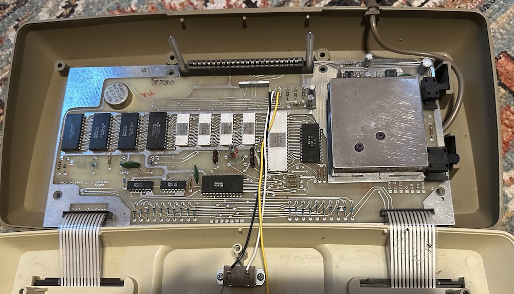 The circuit board of the RCA Studio II, folded open