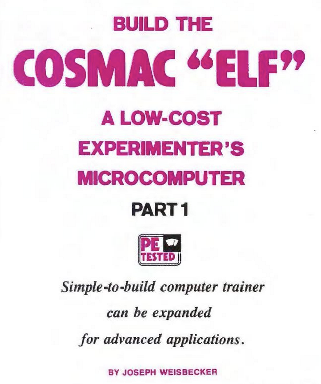 COSMAC ELF by Joseph Weisbecker