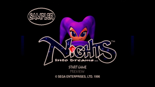 NiGHTS into Dreams title screen