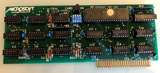 The Z80 Softcard, with a rockin' Microsoft Consumer Products logo