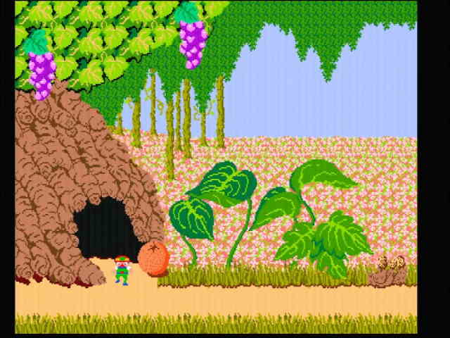 Spelunker for arcade. Spelunker dude comes out of an underground world into paradise