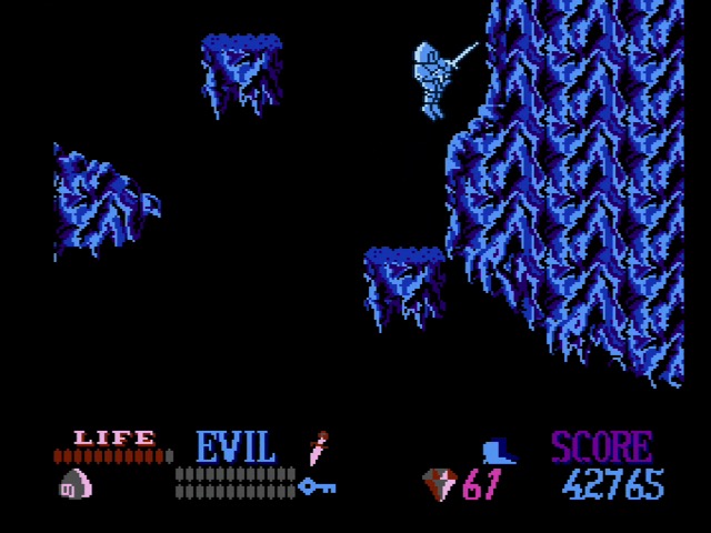 A very blue stage in Wizards and Warriors