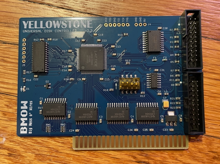 An apple II interface card in blue